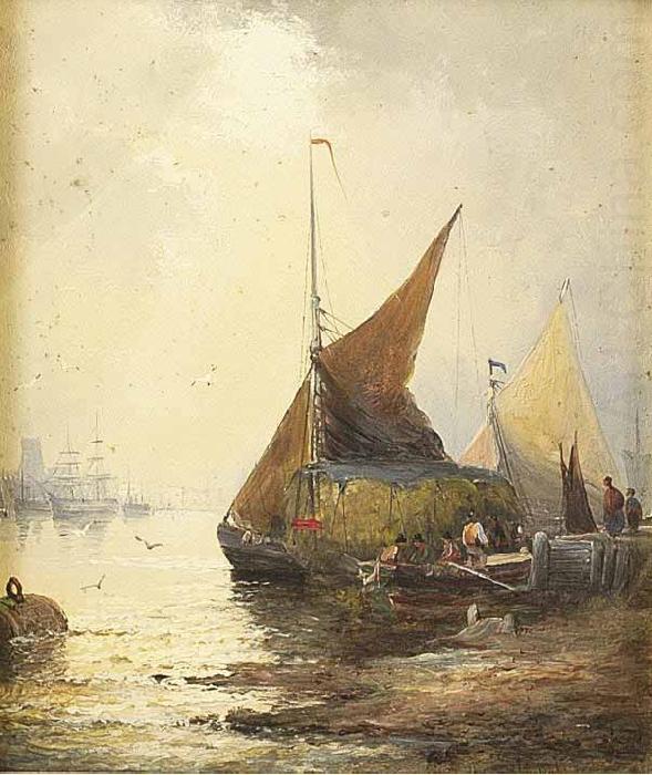 William Allen Wall Low tide in the estuary china oil painting image